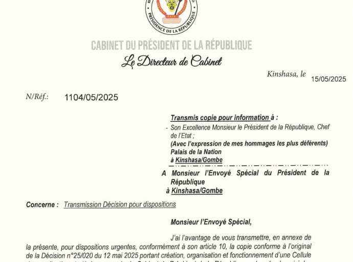 Accord minier RDC–USA : le Président Tshisekedi nomme une coordination à la tête de la délégation congolaise